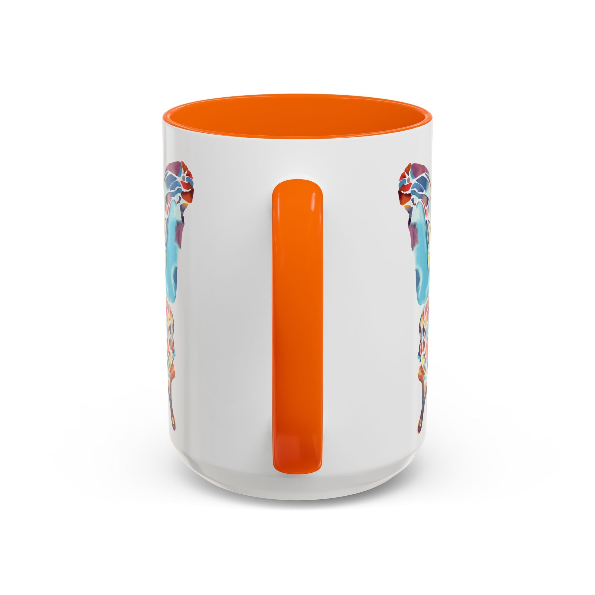 Colorful Watercolor Butterfly Two Tone Ceramic Coffee Mugs - Blue Cava