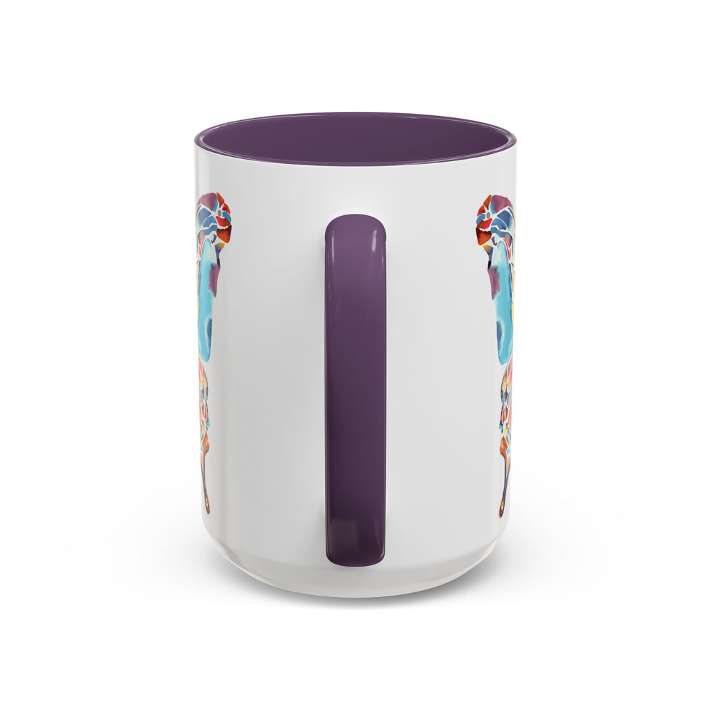 Colorful Watercolor Butterfly Two Tone Ceramic Coffee Mugs - Blue Cava