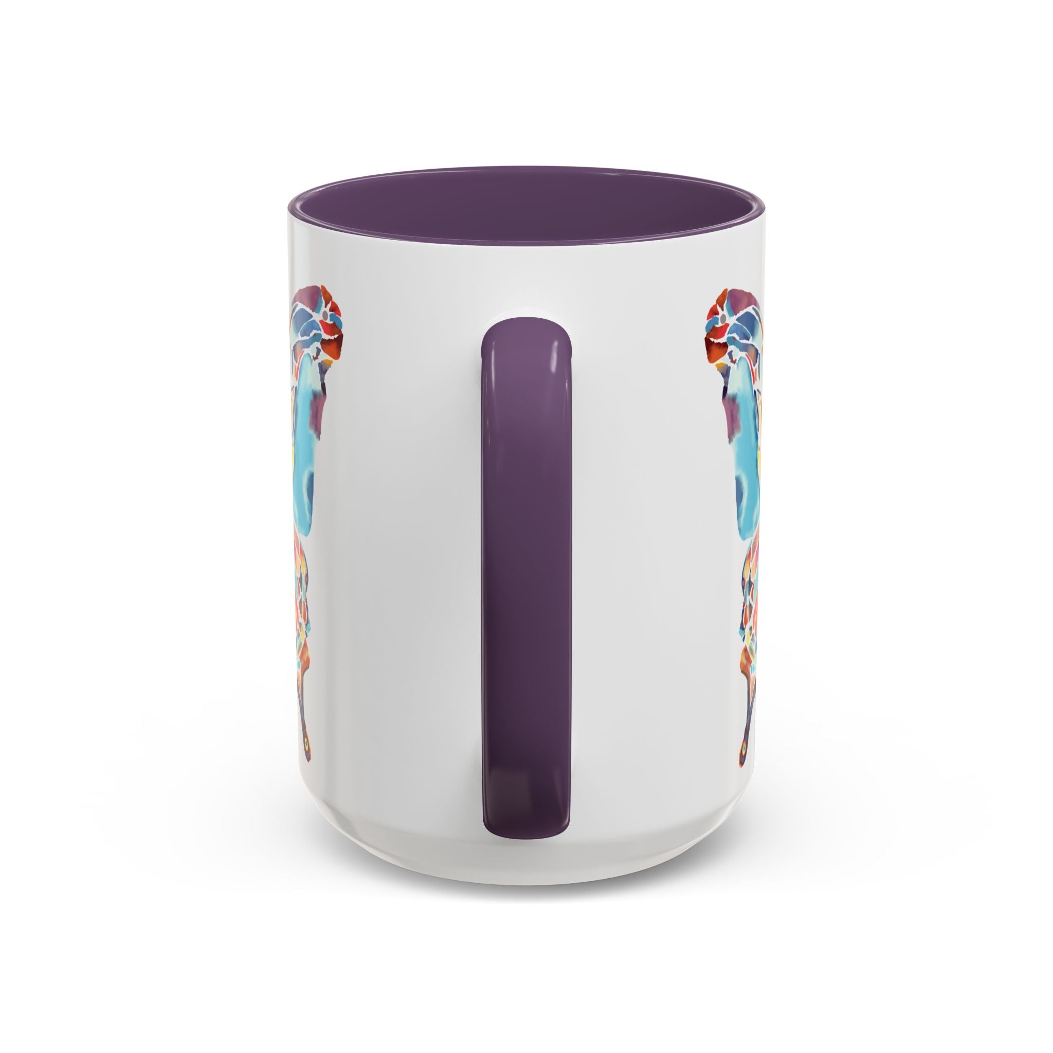 Colorful Watercolor Butterfly Two Tone Ceramic Coffee Mugs - Blue Cava