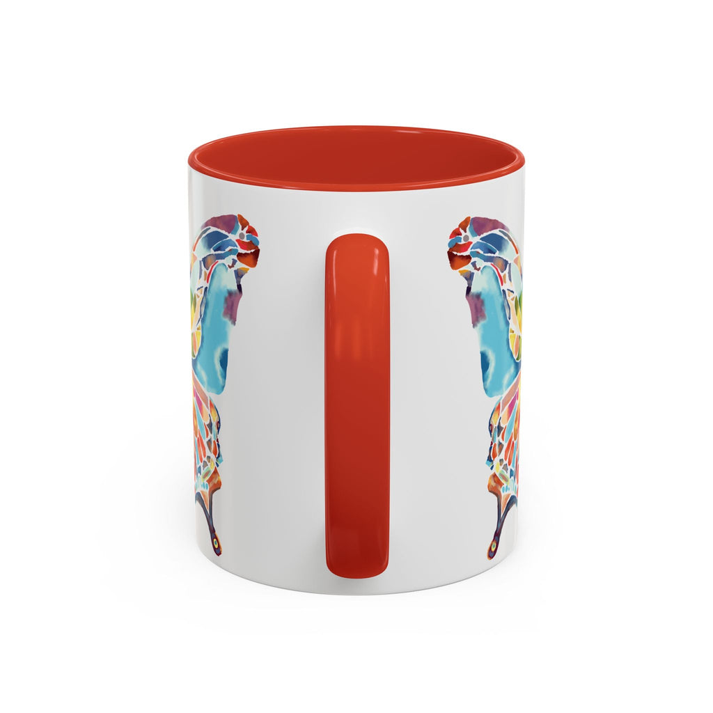 Colorful Watercolor Butterfly Two Tone Ceramic Coffee Mugs - Blue Cava