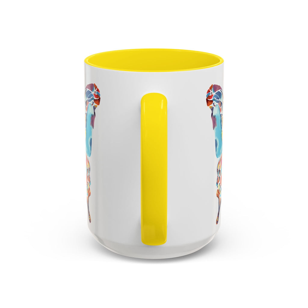 Colorful Watercolor Butterfly Two Tone Ceramic Coffee Mugs - Blue Cava