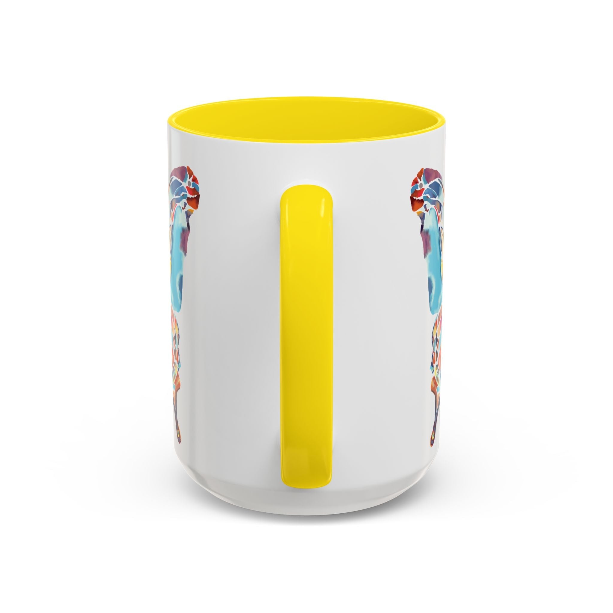 Colorful Watercolor Butterfly Two Tone Ceramic Coffee Mugs - Blue Cava
