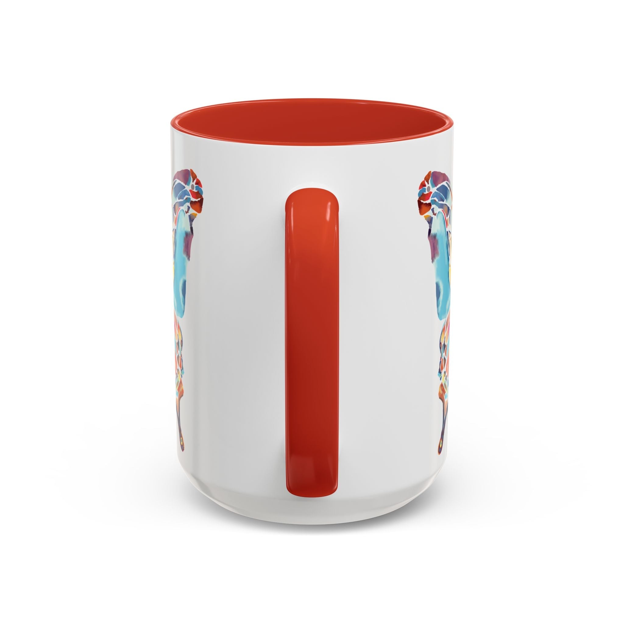 Colorful Watercolor Butterfly Two Tone Ceramic Coffee Mugs - Blue Cava