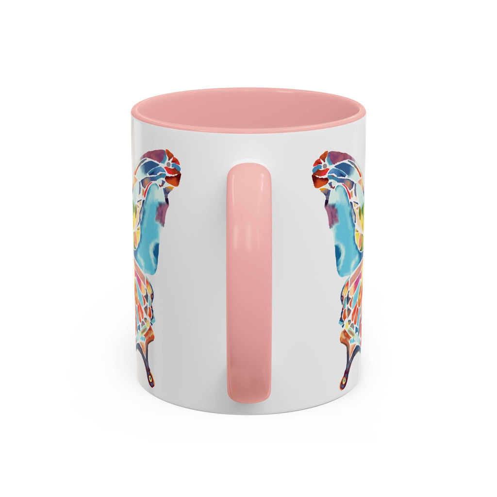 Colorful Watercolor Butterfly Two Tone Ceramic Coffee Mugs - Blue Cava