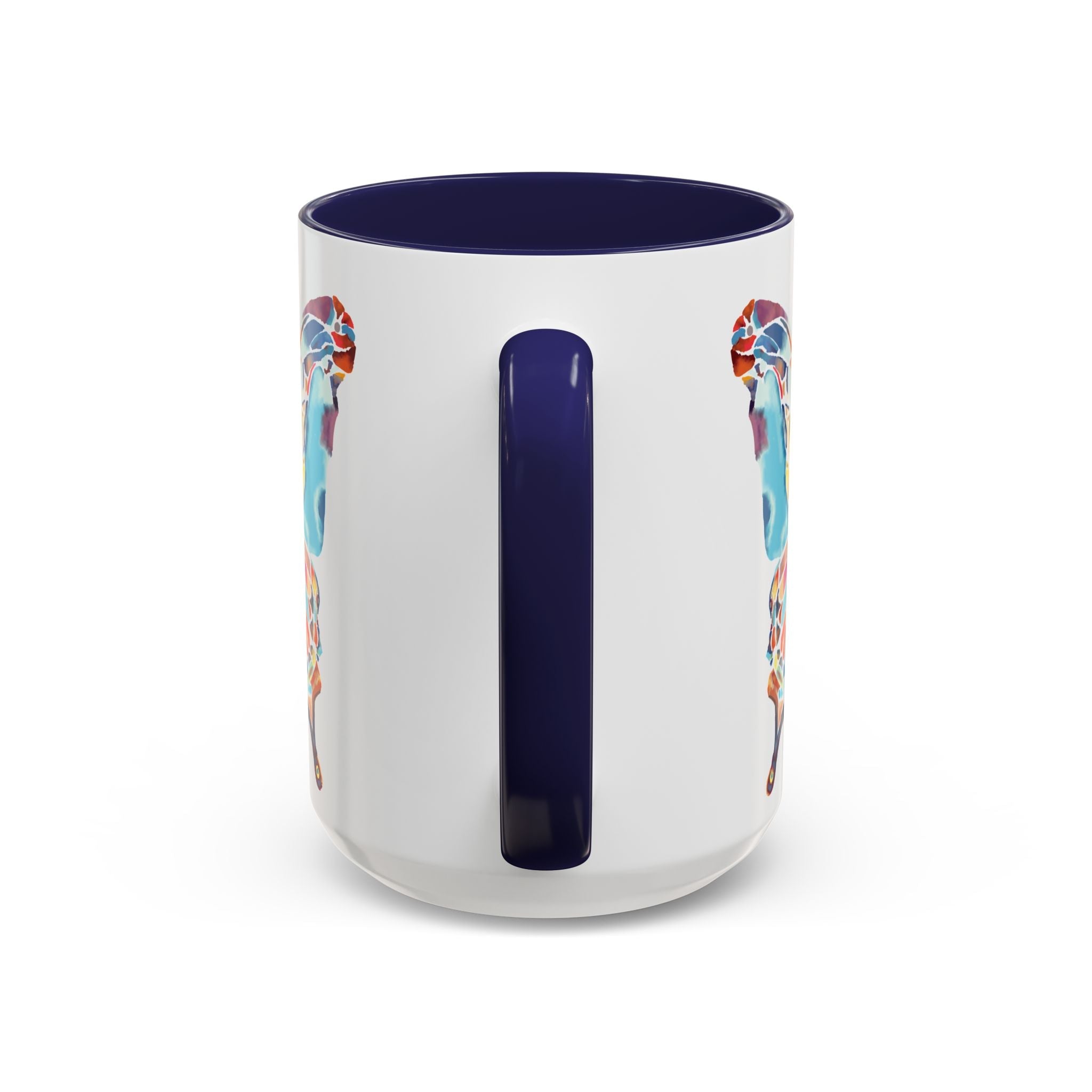Colorful Watercolor Butterfly Two Tone Ceramic Coffee Mugs - Blue Cava
