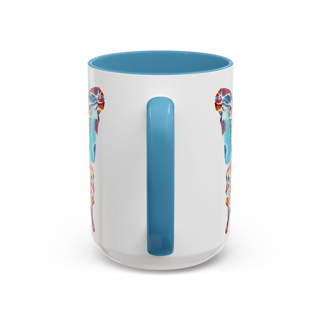 Colorful Watercolor Butterfly Two Tone Ceramic Coffee Mugs - Blue Cava