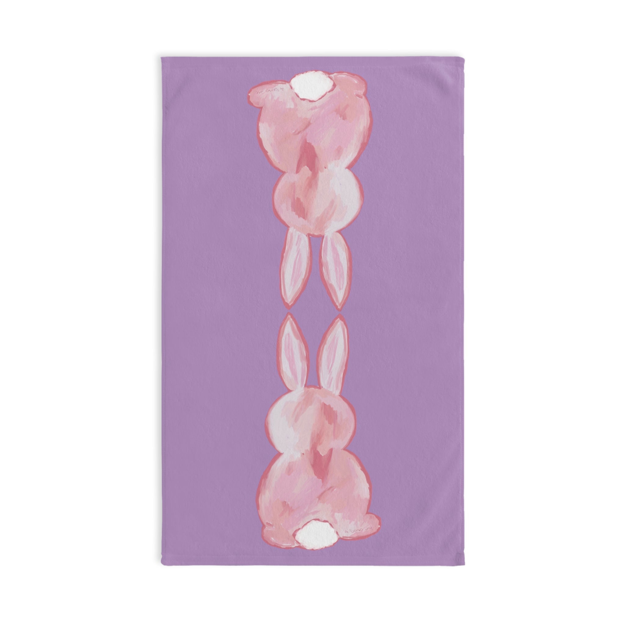 Cottontail Bunny Cotton Hand Towel - Blue Cava
