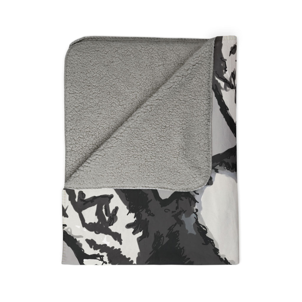 Cozy Boston Terrier Dog Lover Fleece Sherpa Blanket - Blue Cava