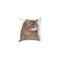Cozy Cat Canvas Pillow - Stylish Square Accent for Cat Lovers - Blue Cava