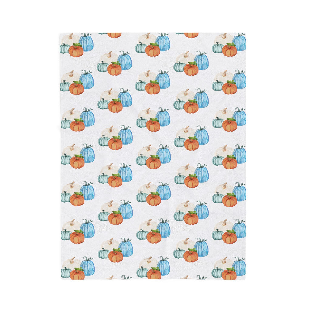Cozy Pumpkin Plush Blanket, Fall Decor, Soft Throw for Autumn, Seasonal Gift, Warm Home Accessory - Blue Cava