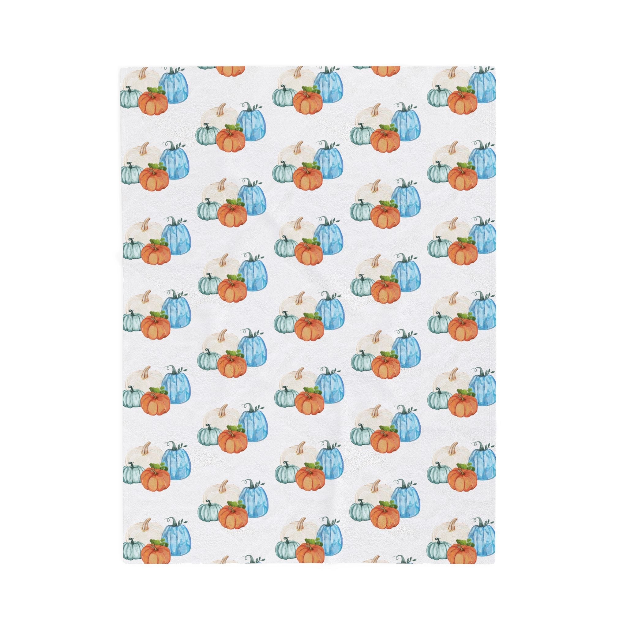 Cozy Pumpkin Plush Blanket, Fall Decor, Soft Throw for Autumn, Seasonal Gift, Warm Home Accessory - Blue Cava