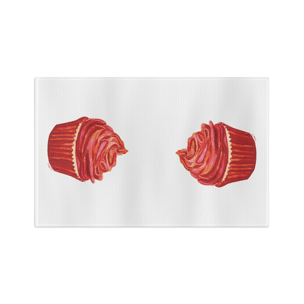 Cupcake Microfiber Waffle Kitchen Towel - Blue Cava