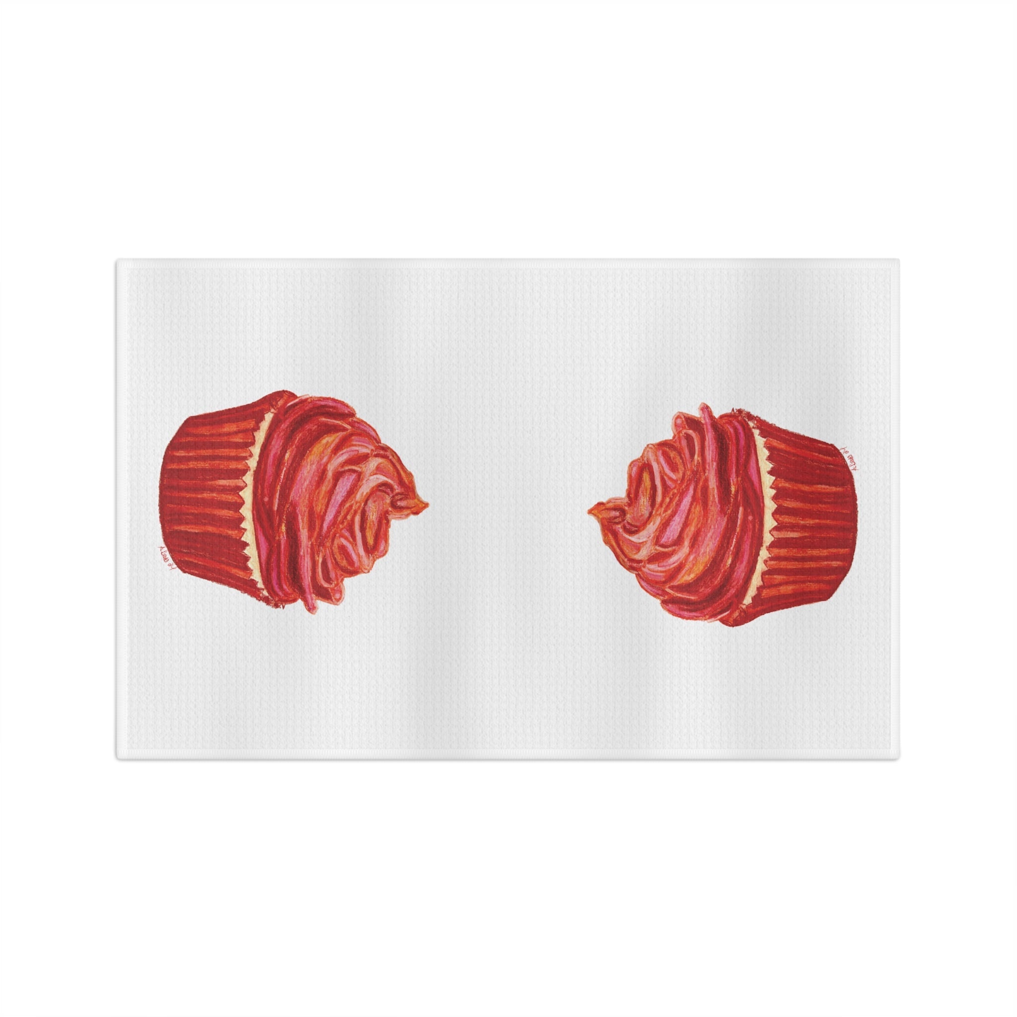 Cupcake Microfiber Waffle Kitchen Towel - Blue Cava