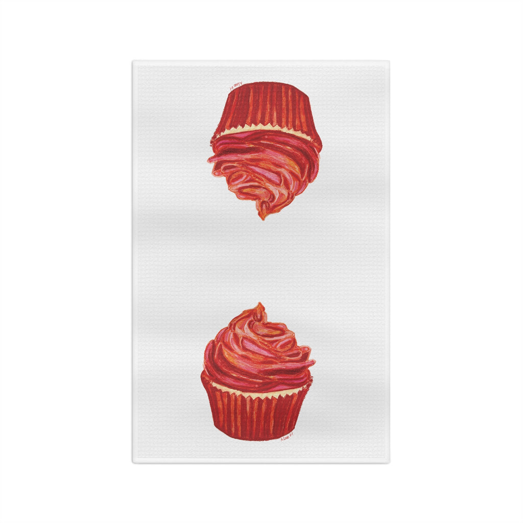 Cupcake Microfiber Waffle Kitchen Towel - Blue Cava