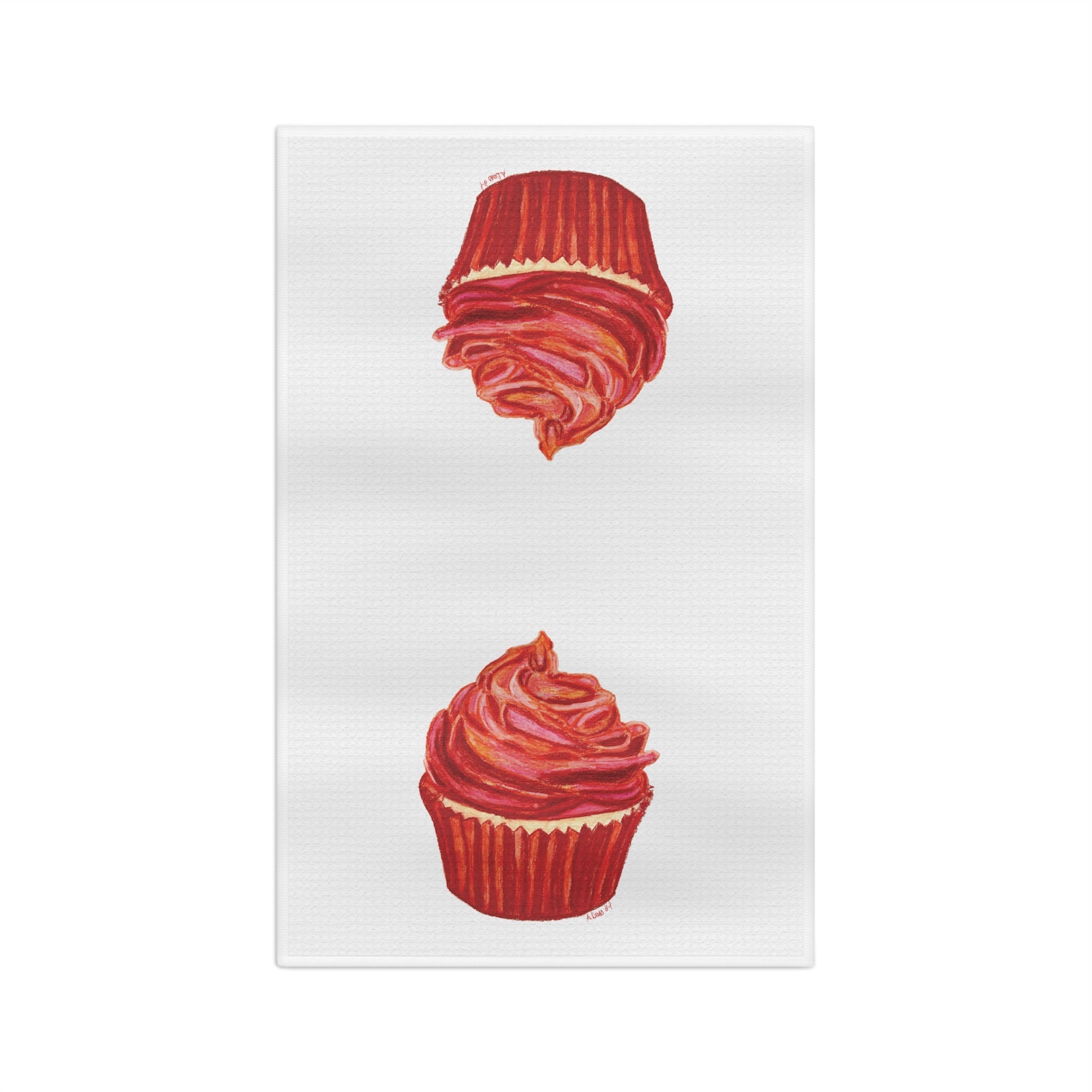 Cupcake Microfiber Waffle Kitchen Towel - Blue Cava