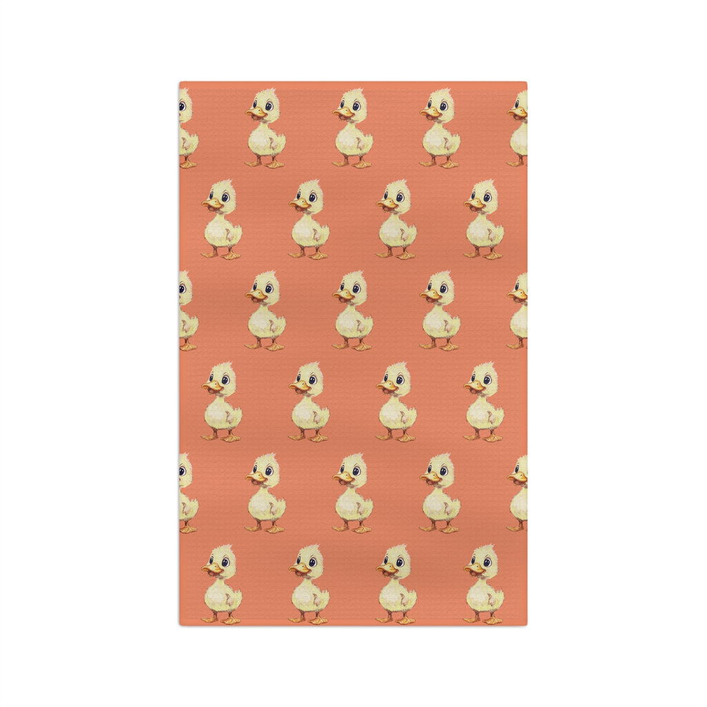Cute Duckling Microfiber Waffle Kitchen Towel - Blue Cava