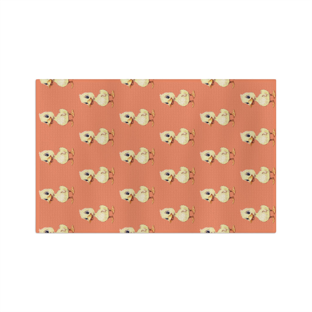 Cute Duckling Microfiber Waffle Kitchen Towel - Blue Cava