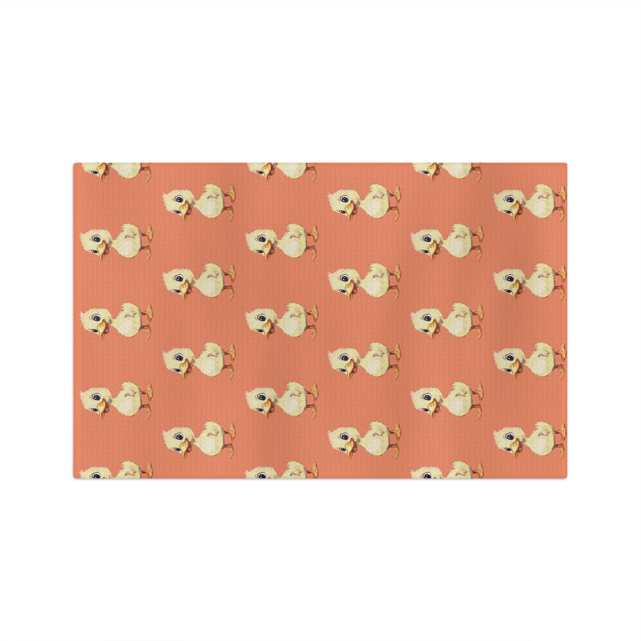 Cute Duckling Microfiber Waffle Kitchen Towel - Blue Cava