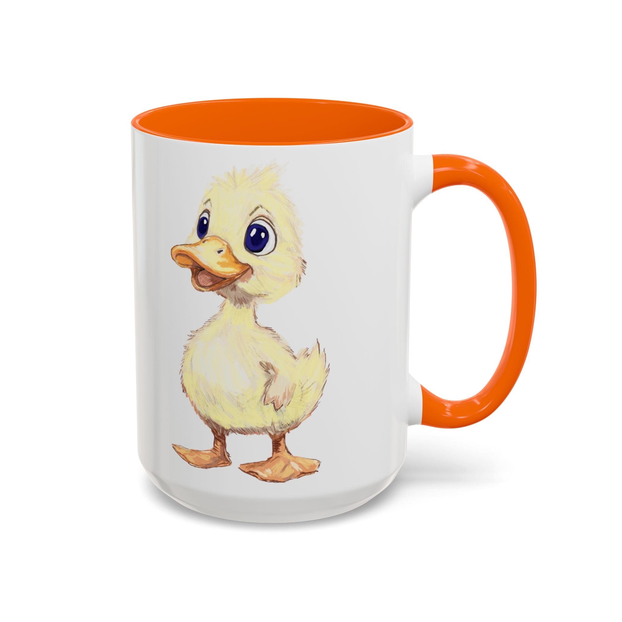 Cute Farmhouse Duck Two Tone Ceramic Coffee Mugs - Blue Cava