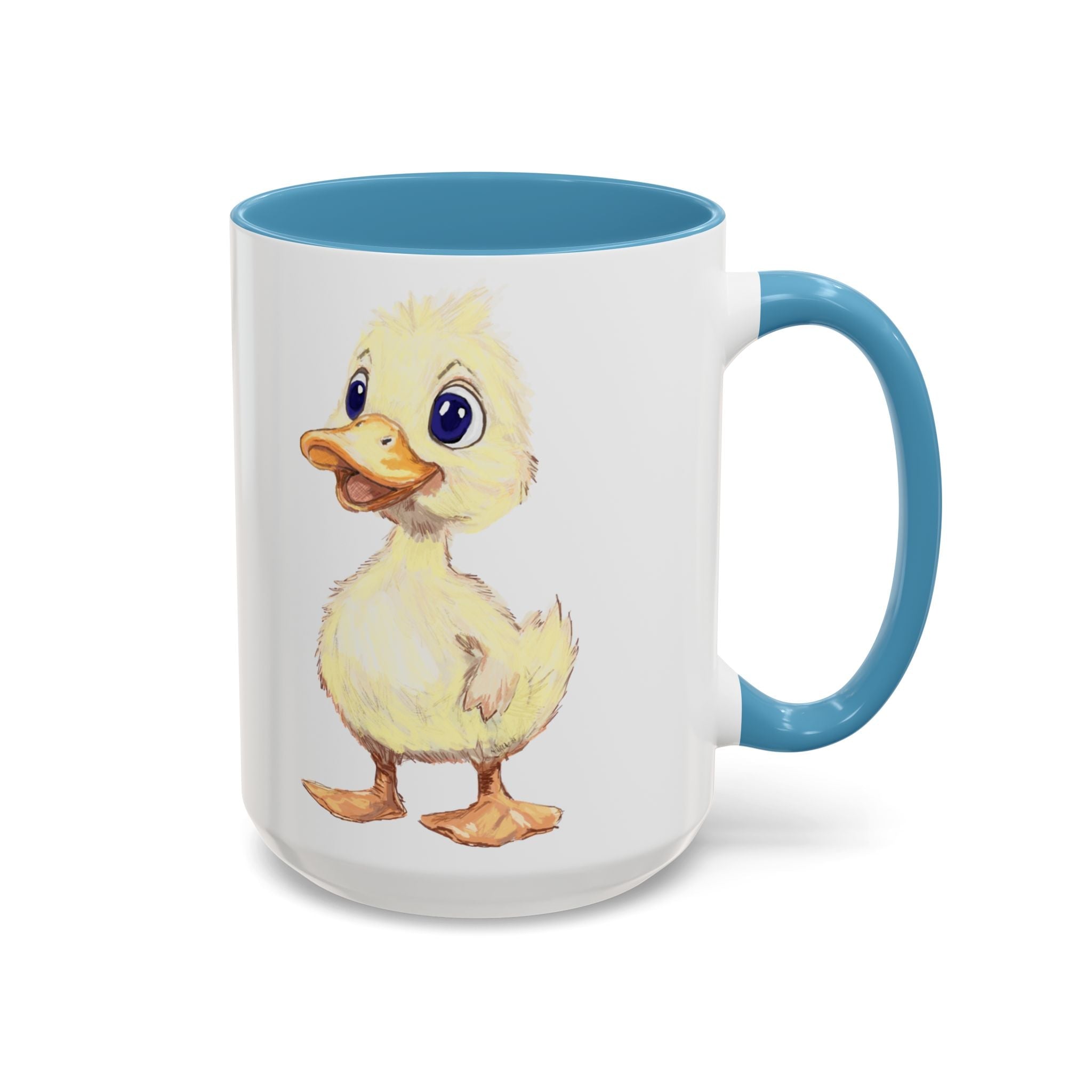 Cute Farmhouse Duck Two Tone Ceramic Coffee Mugs - Blue Cava