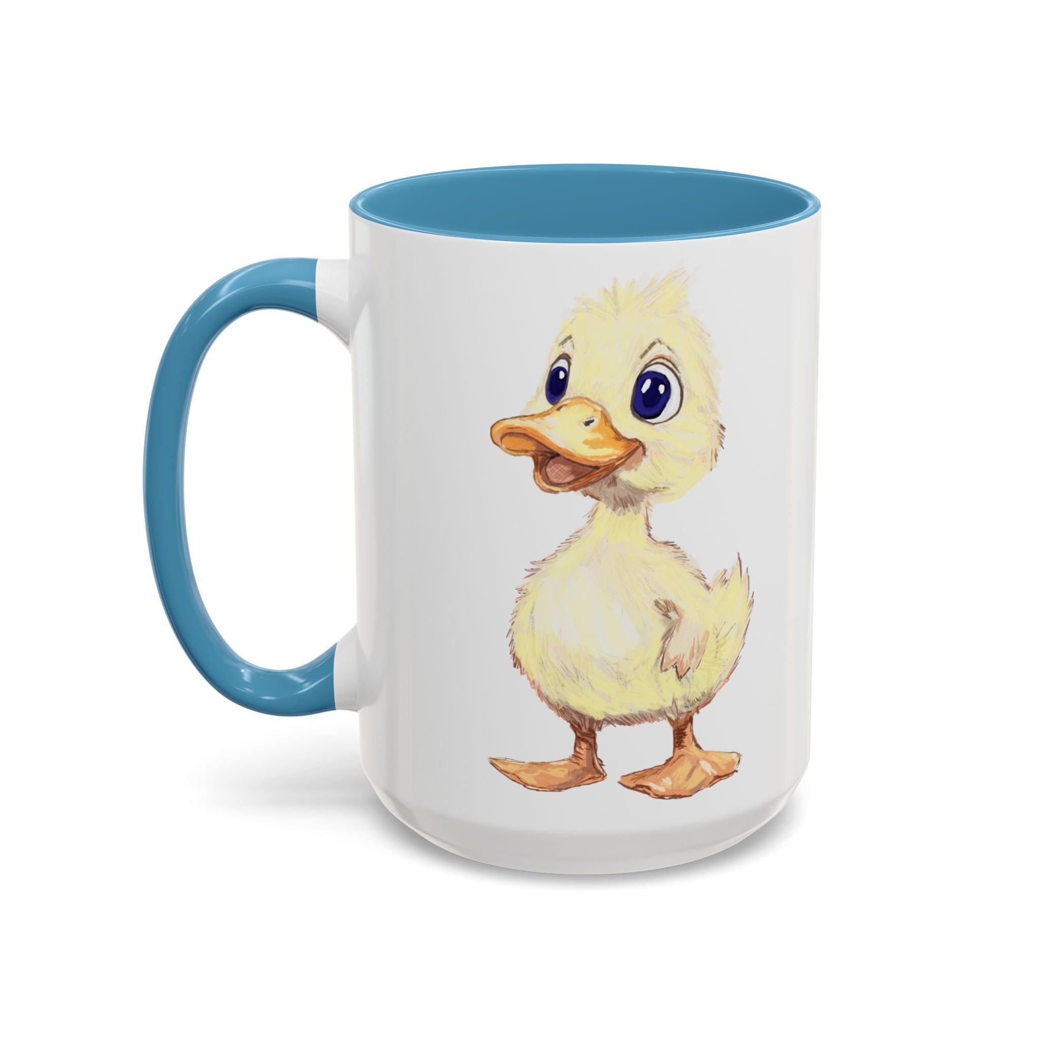 Cute Farmhouse Duck Two Tone Ceramic Coffee Mugs - Blue Cava