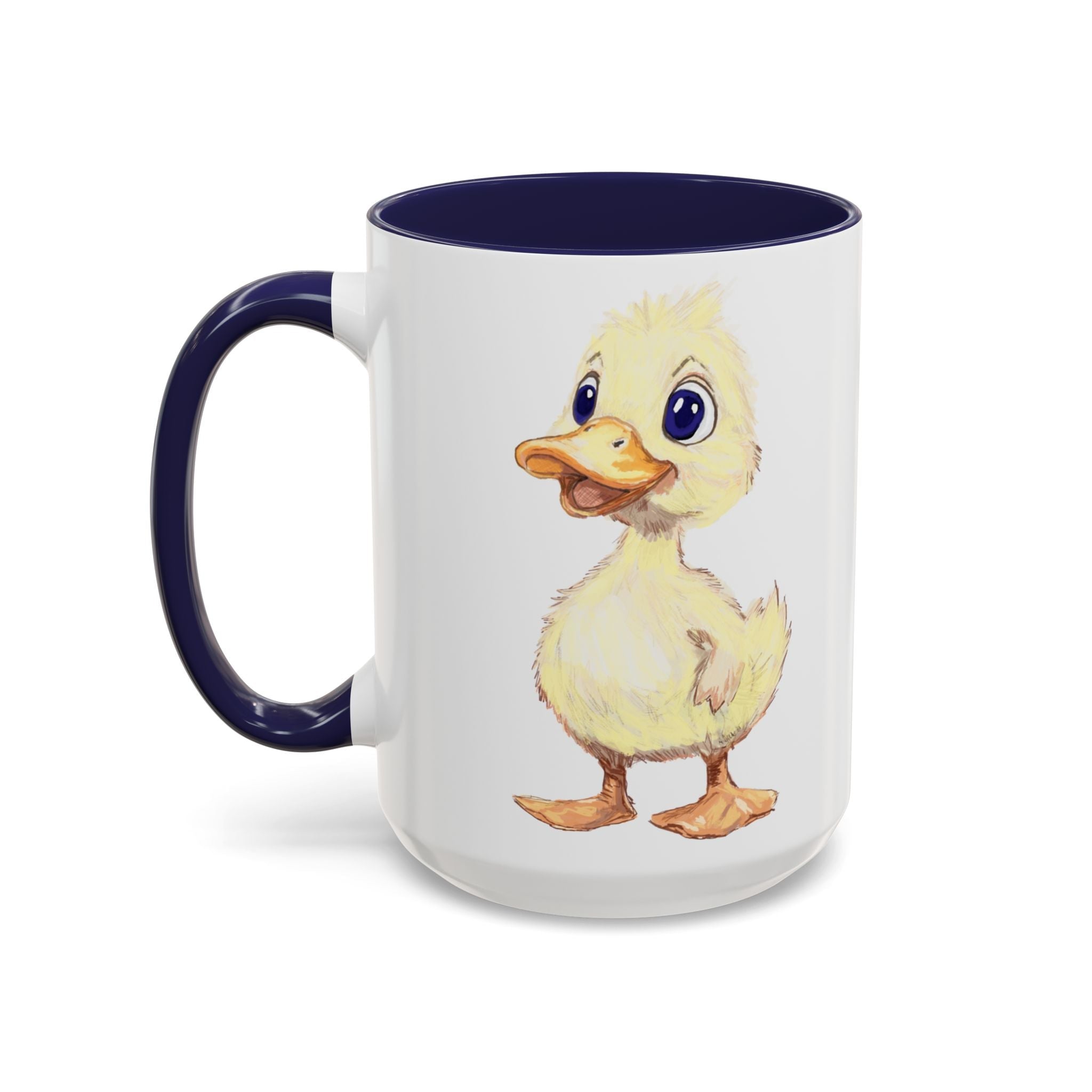 Cute Farmhouse Duck Two Tone Ceramic Coffee Mugs - Blue Cava