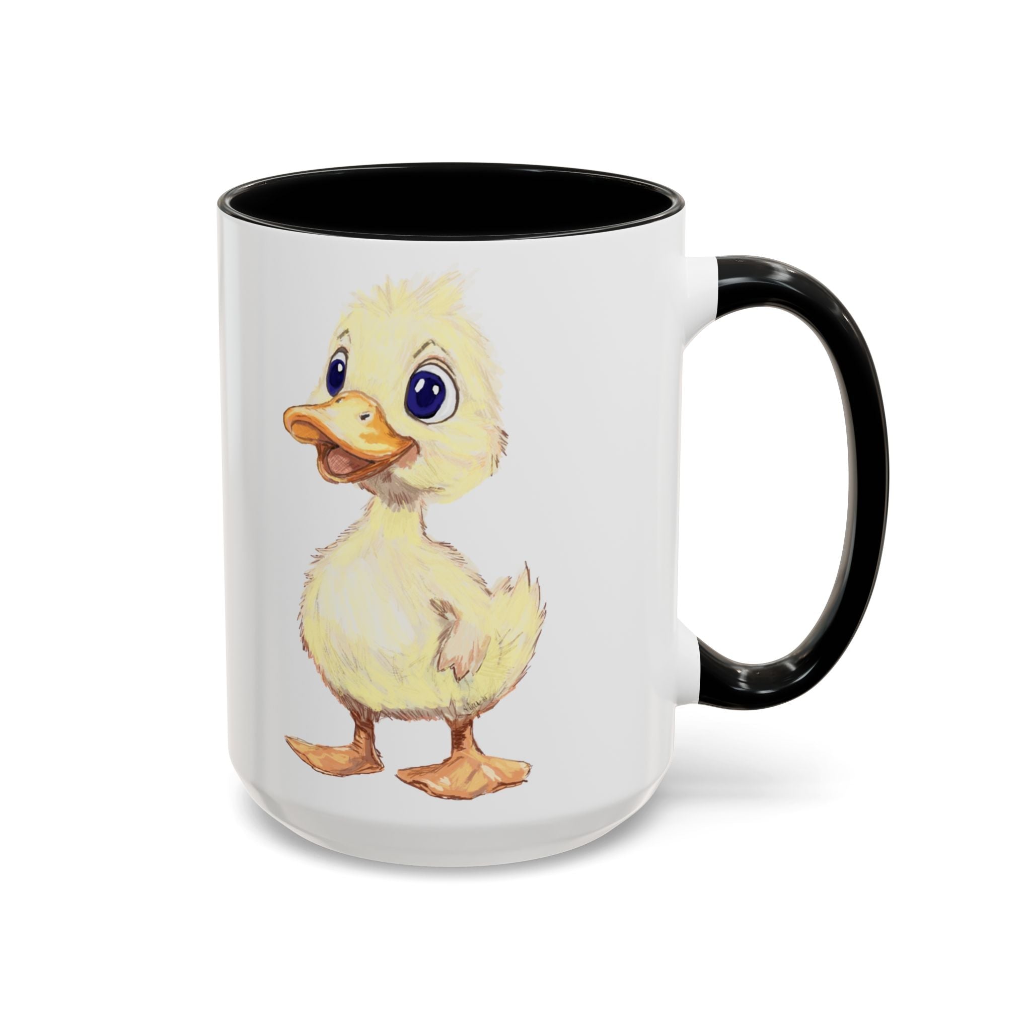 Cute Farmhouse Duck Two Tone Ceramic Coffee Mugs - Blue Cava