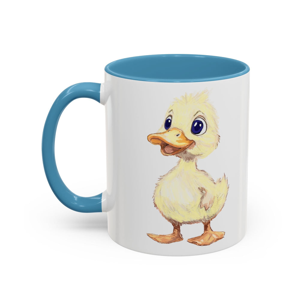 Cute Farmhouse Duck Two Tone Ceramic Coffee Mugs - Blue Cava