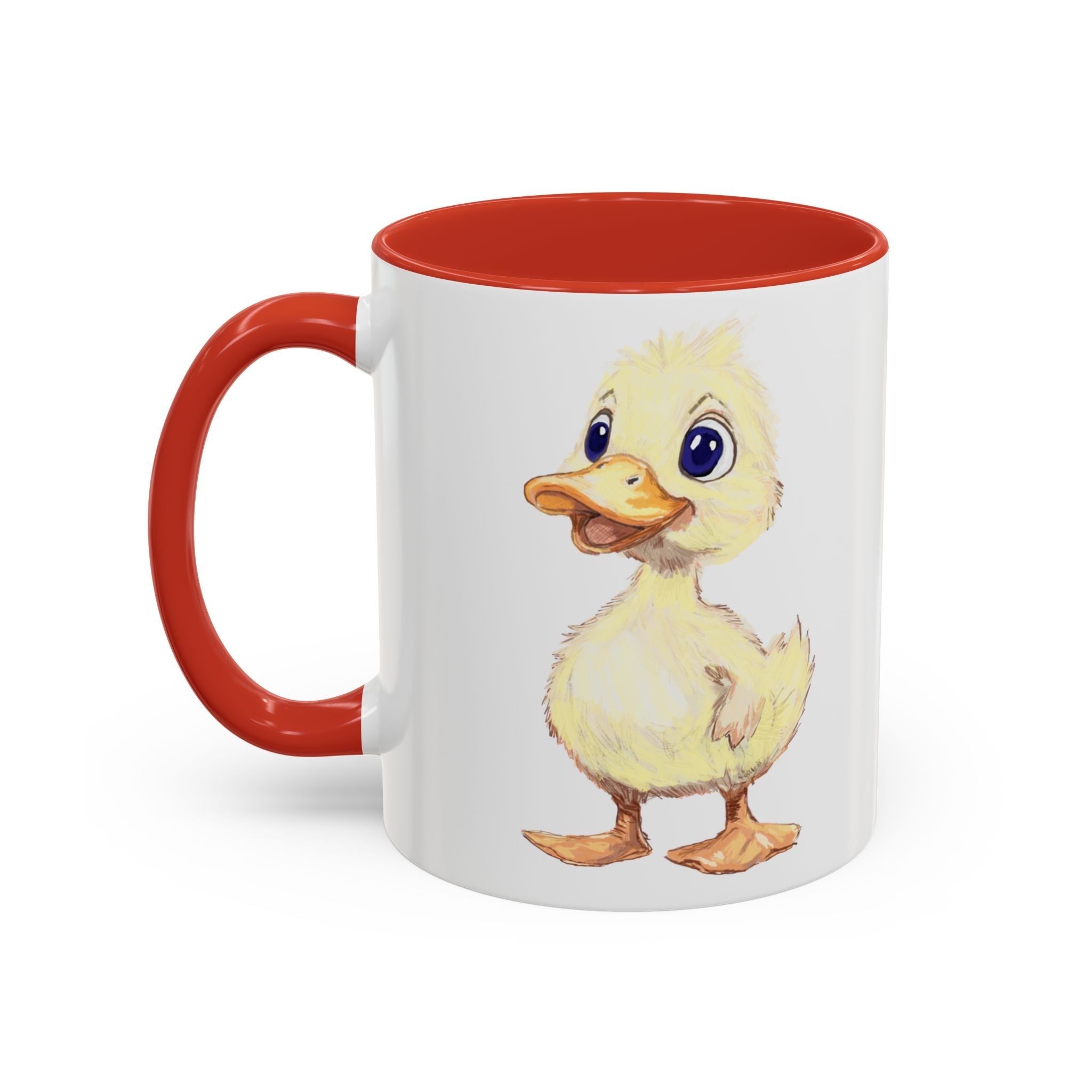 Cute Farmhouse Duck Two Tone Ceramic Coffee Mugs - Blue Cava