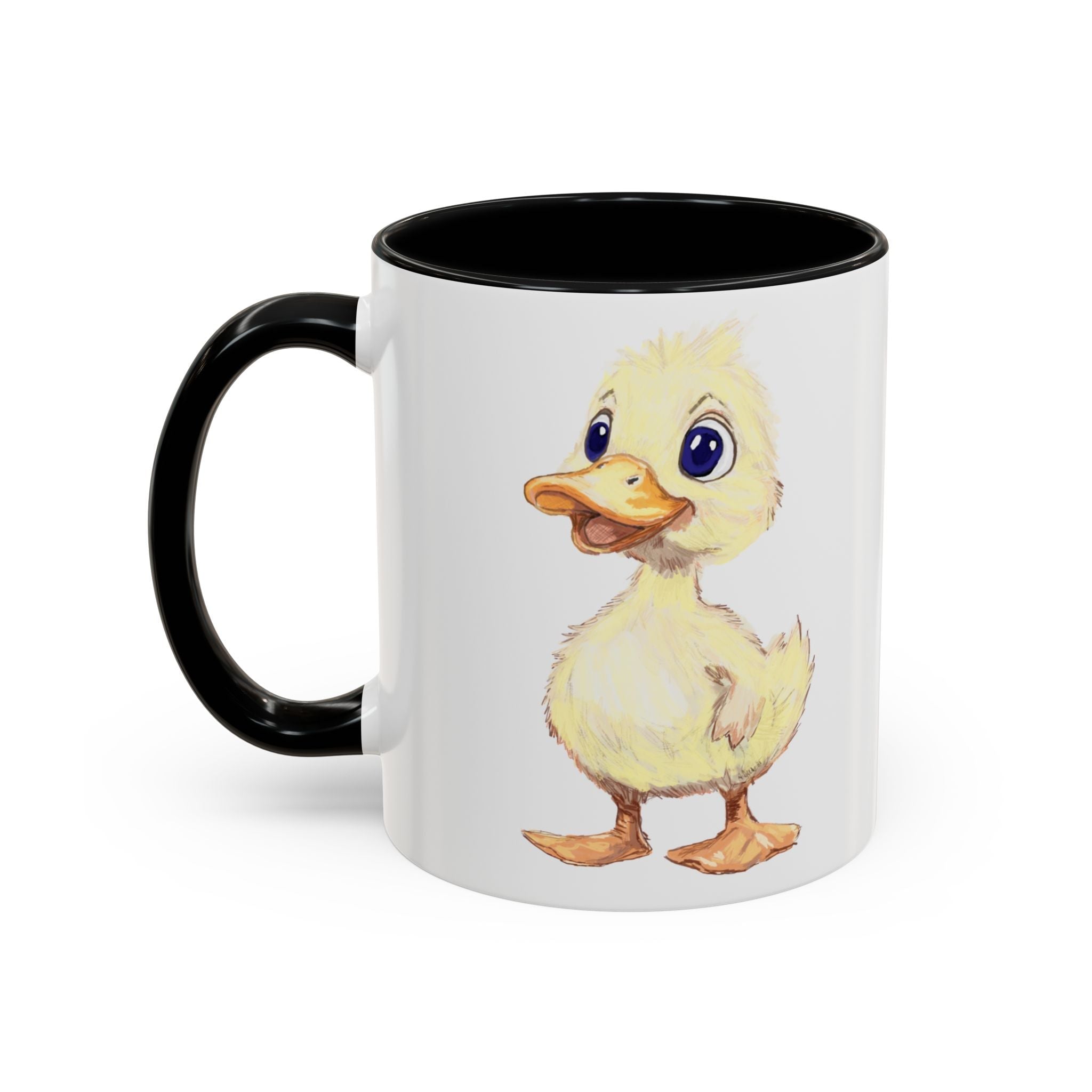 Cute Farmhouse Duck Two Tone Ceramic Coffee Mugs - Blue Cava