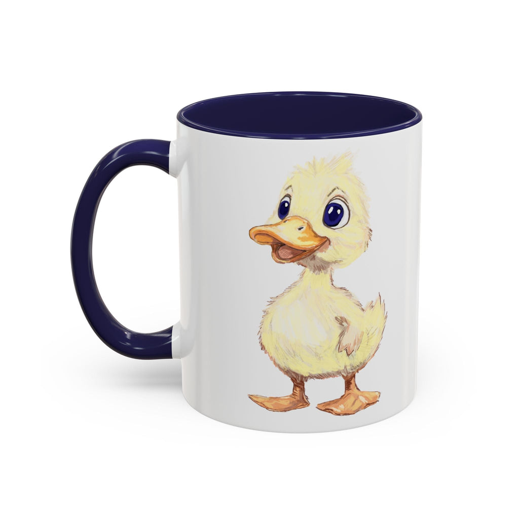 Cute Farmhouse Duck Two Tone Ceramic Coffee Mugs - Blue Cava