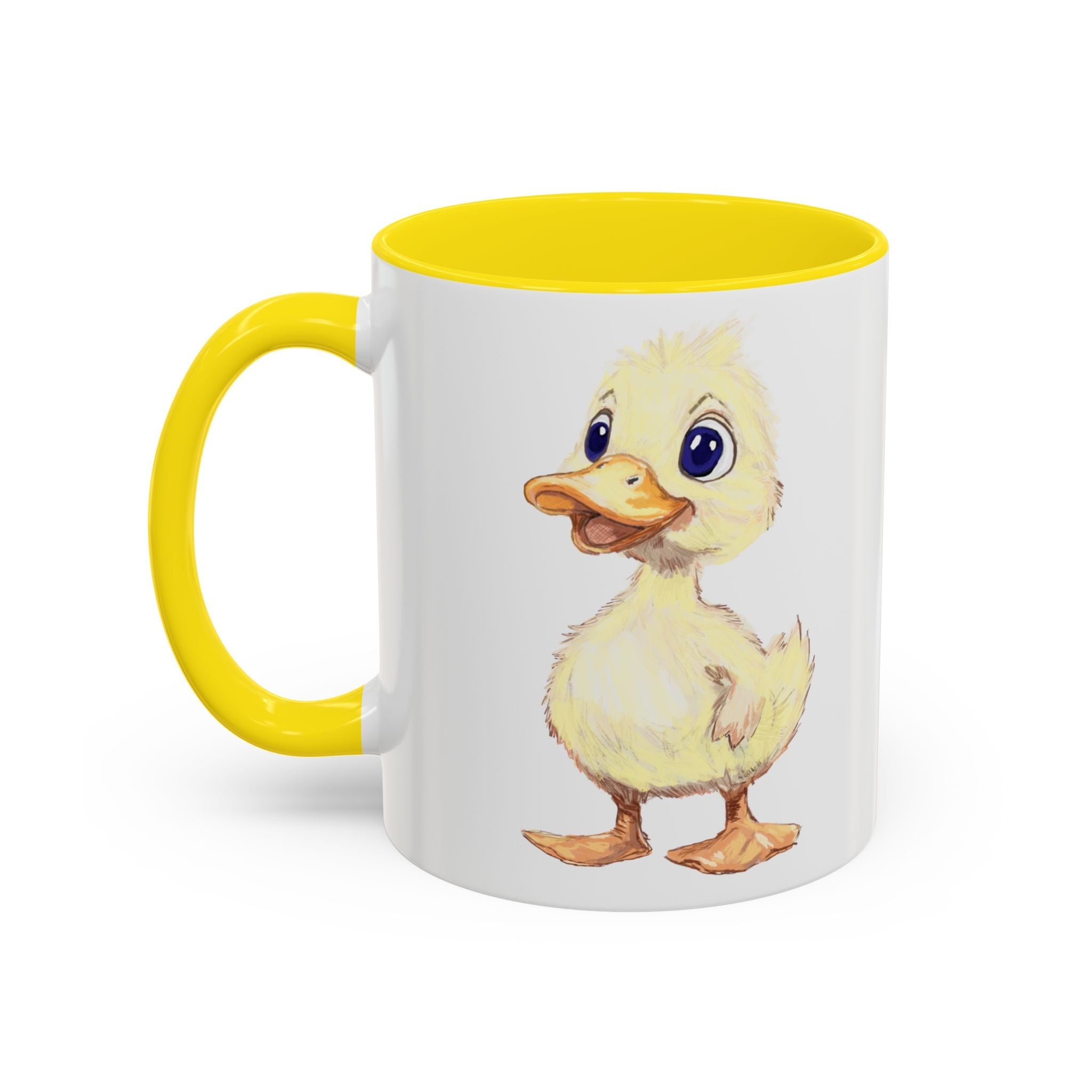 Cute Farmhouse Duck Two Tone Ceramic Coffee Mugs - Blue Cava