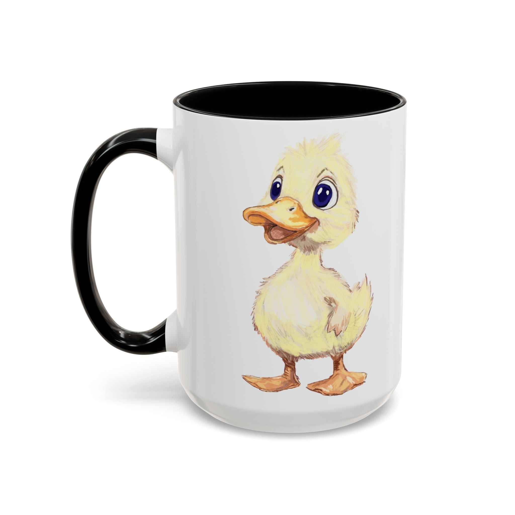 Cute Farmhouse Duck Two Tone Ceramic Coffee Mugs - Blue Cava