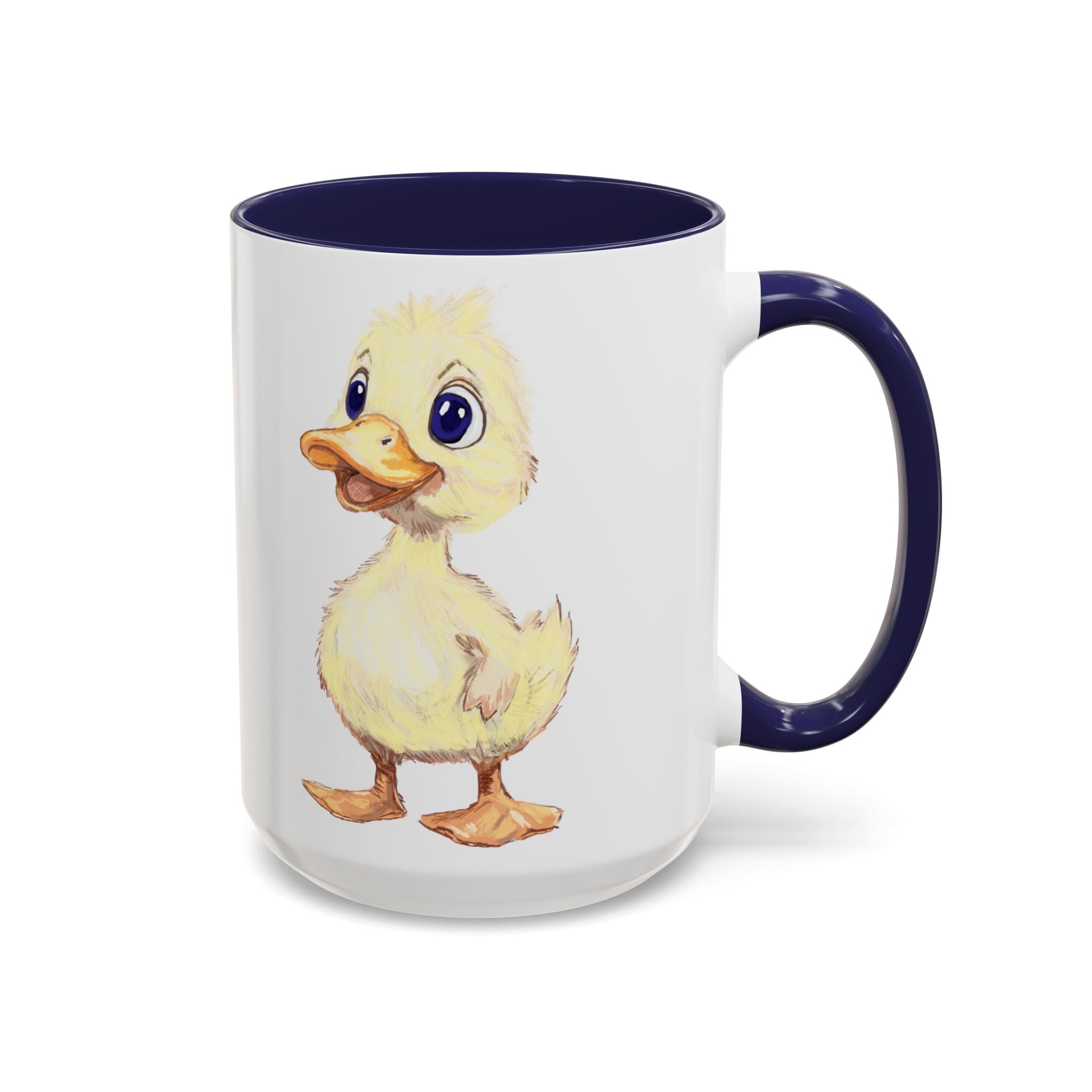 Cute Farmhouse Duck Two Tone Ceramic Coffee Mugs - Blue Cava