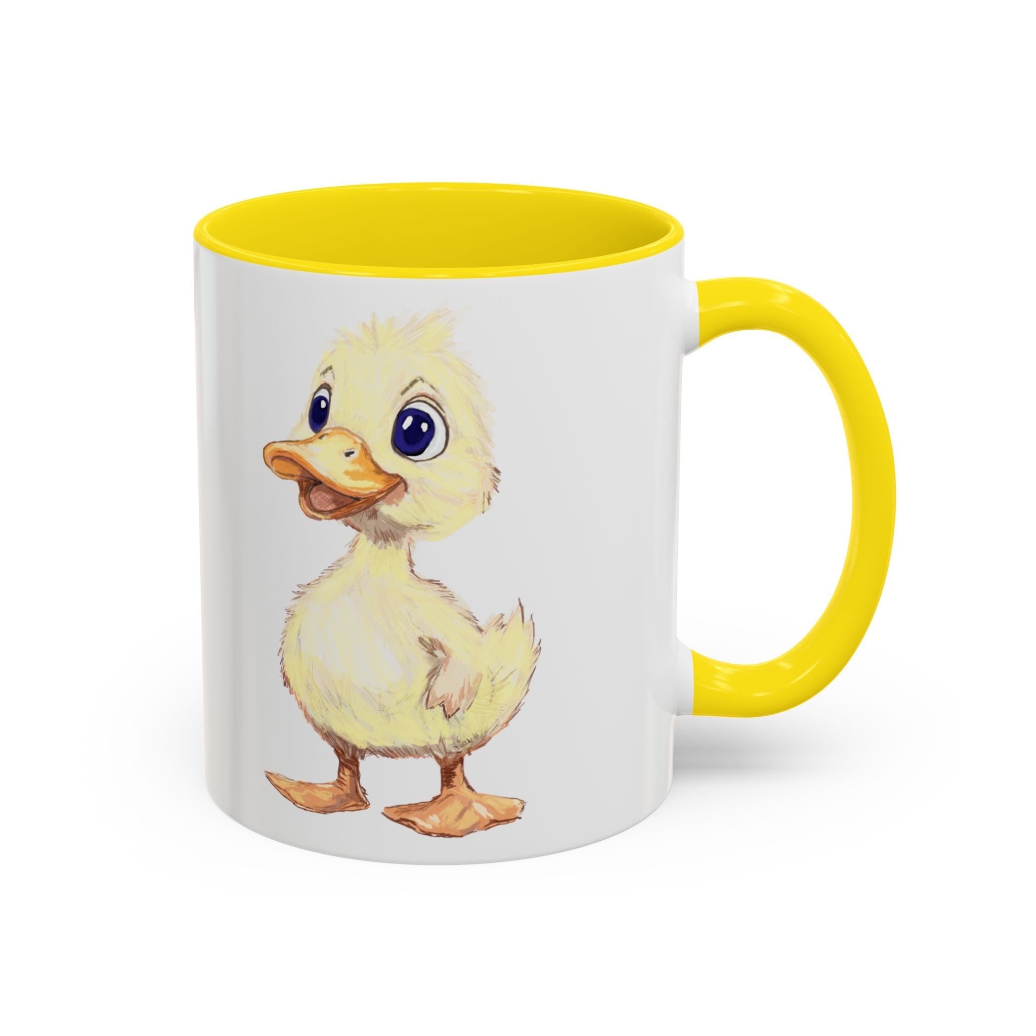 Cute Farmhouse Duck Two Tone Ceramic Coffee Mugs - Blue Cava