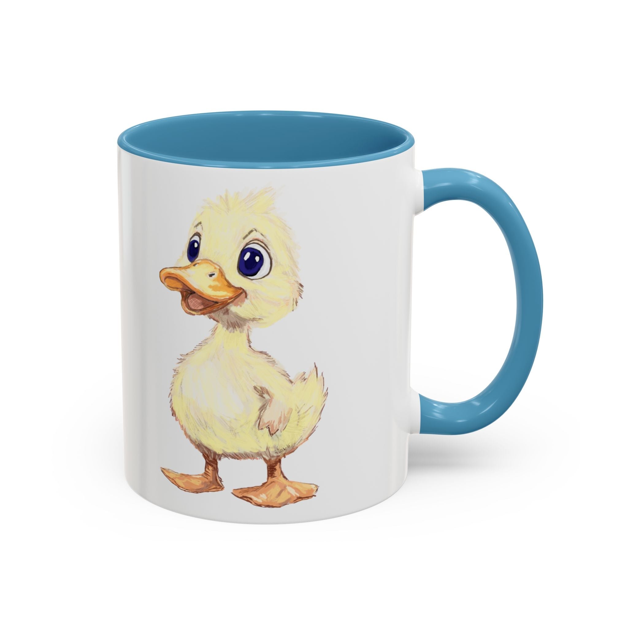 Cute Farmhouse Duck Two Tone Ceramic Coffee Mugs - Blue Cava