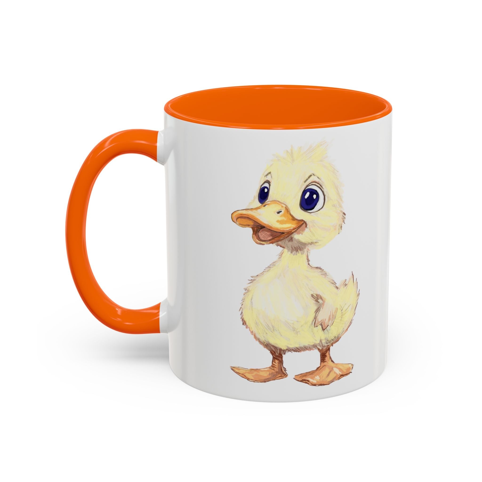 Cute Farmhouse Duck Two Tone Ceramic Coffee Mugs - Blue Cava