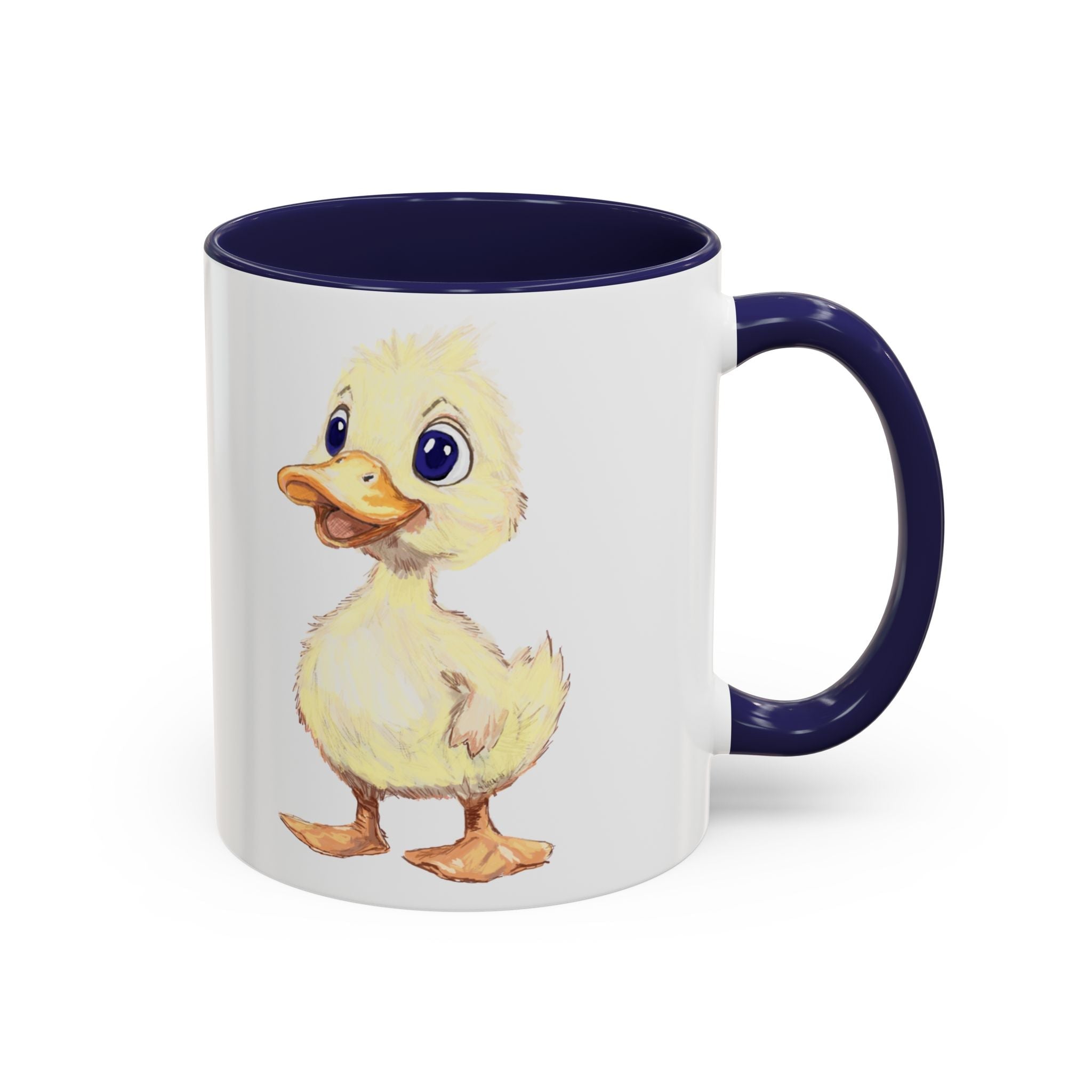 Cute Farmhouse Duck Two Tone Ceramic Coffee Mugs - Blue Cava