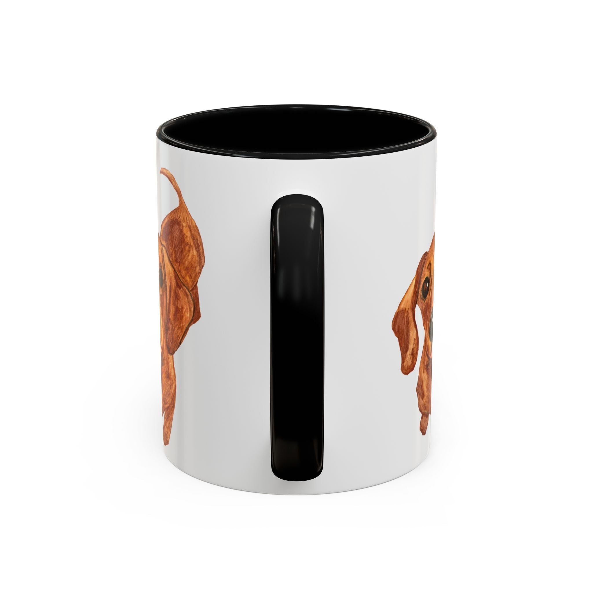 Dachshund Two Tone Ceramic Coffee Mugs - Blue Cava