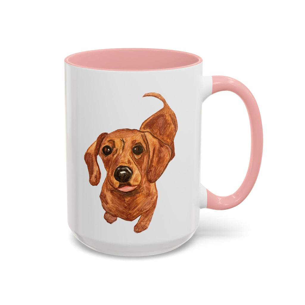 Dachshund Two Tone Ceramic Coffee Mugs - Blue Cava
