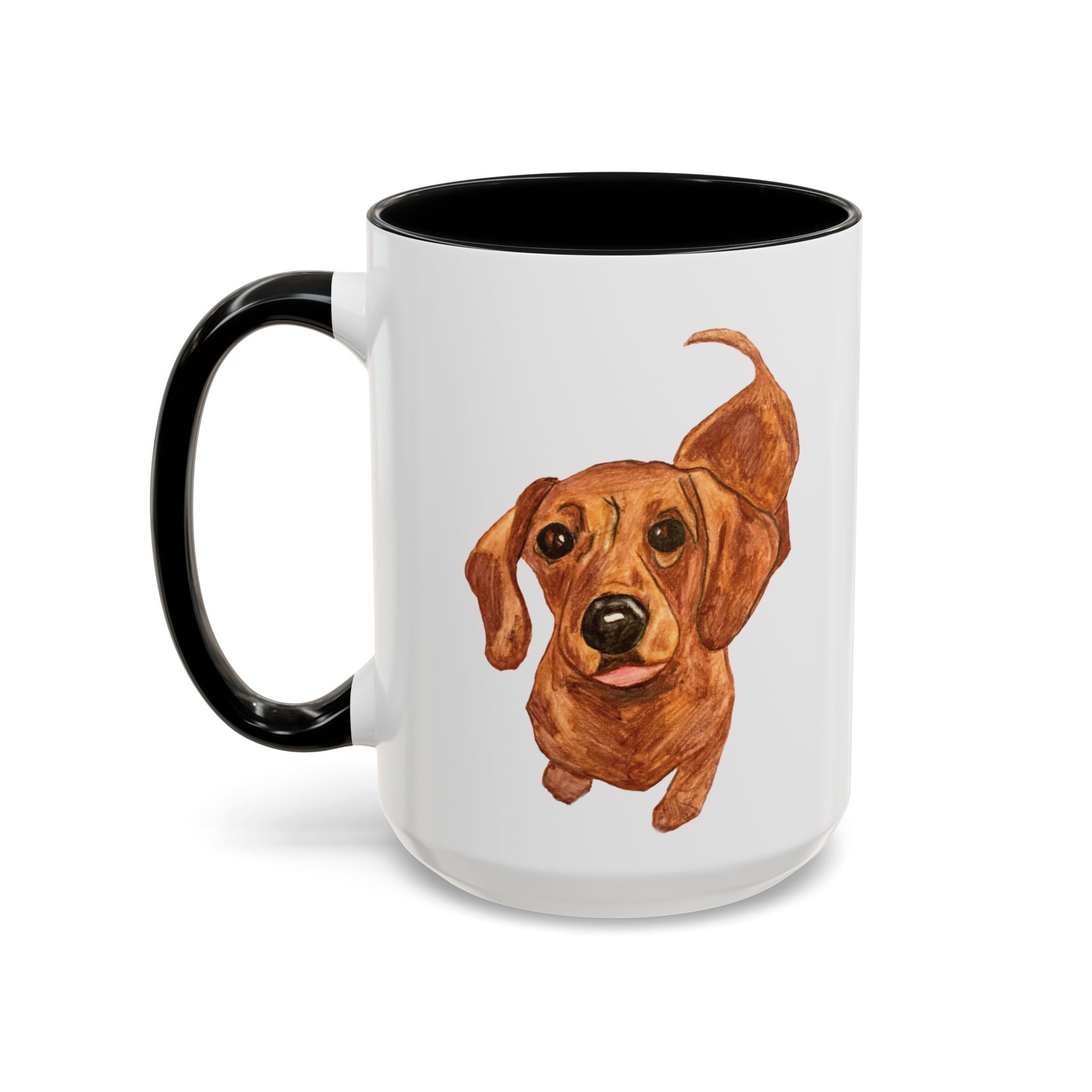 Dachshund Two Tone Ceramic Coffee Mugs - Blue Cava