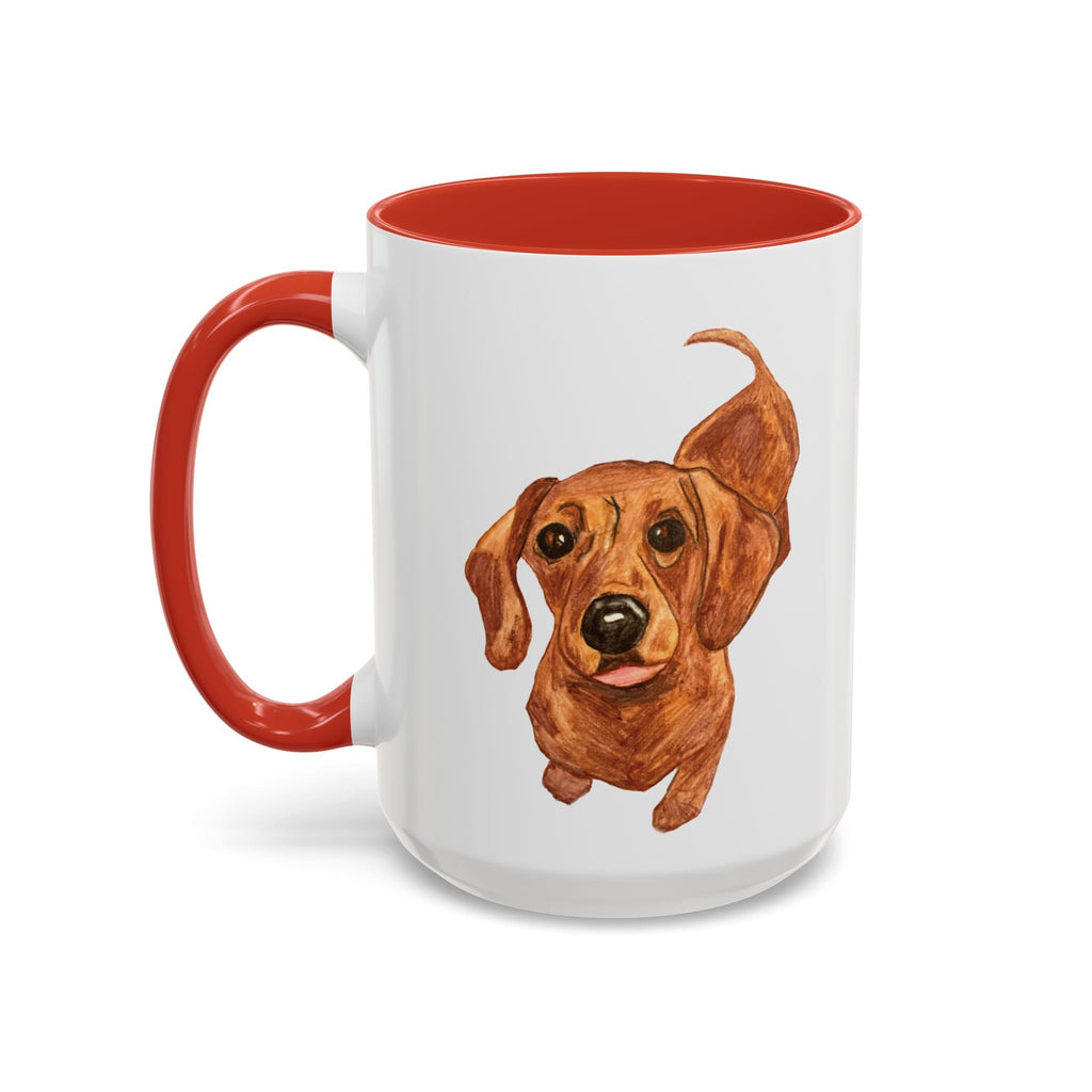 Dachshund Two Tone Ceramic Coffee Mugs - Blue Cava