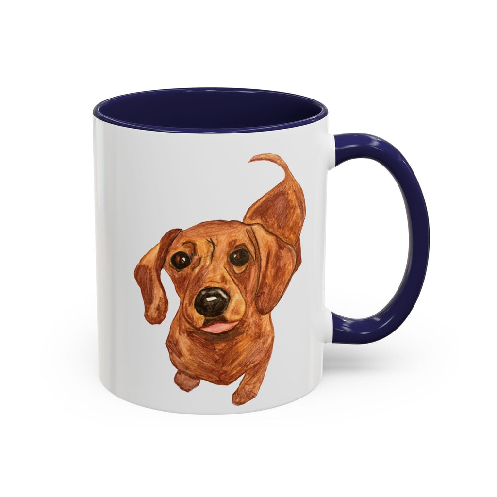 Dachshund Two Tone Ceramic Coffee Mugs - Blue Cava