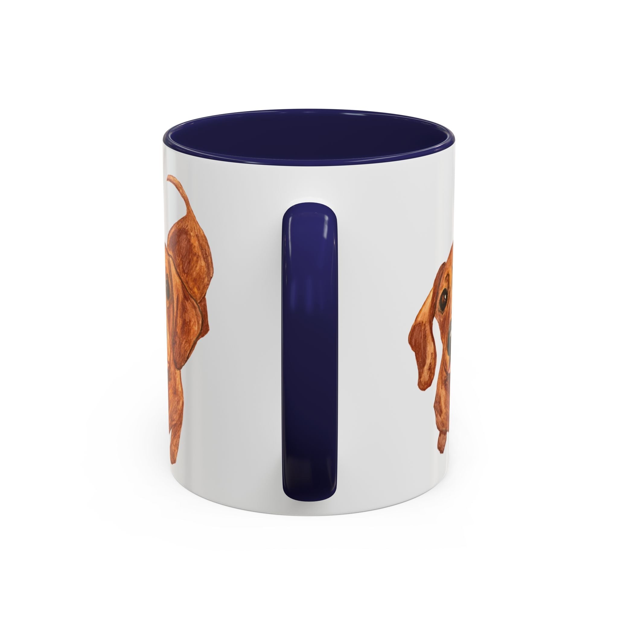 Dachshund Two Tone Ceramic Coffee Mugs - Blue Cava
