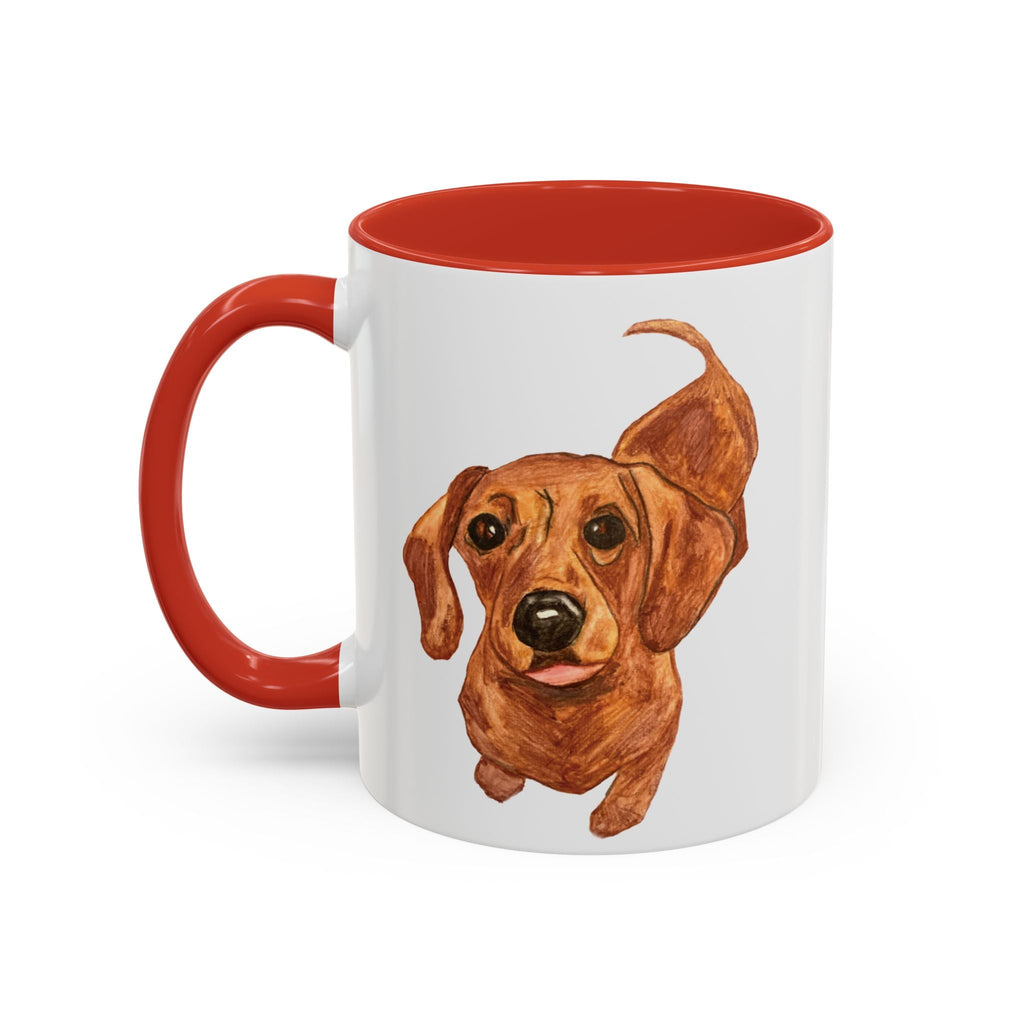 Dachshund Two Tone Ceramic Coffee Mugs - Blue Cava