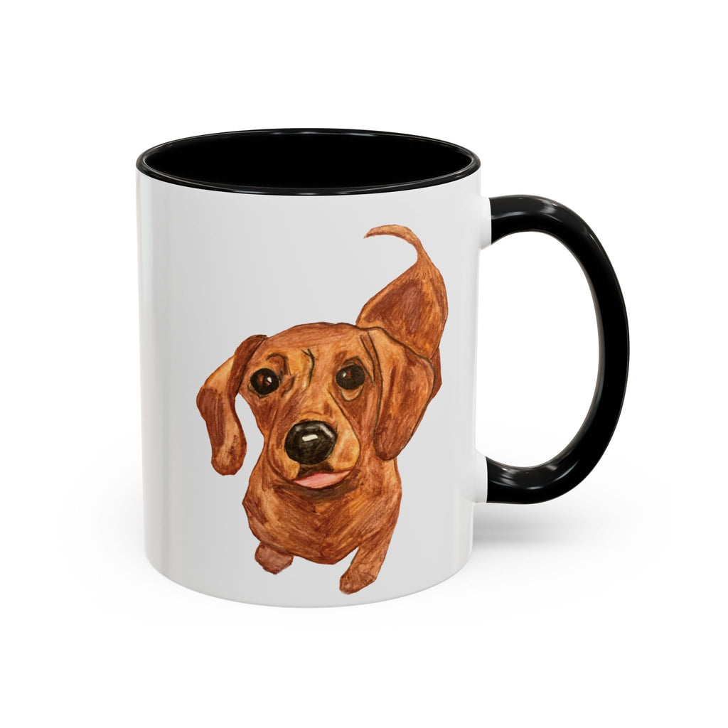 Dachshund Two Tone Ceramic Coffee Mugs - Blue Cava