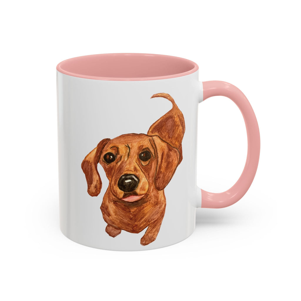 Dachshund Two Tone Ceramic Coffee Mugs - Blue Cava