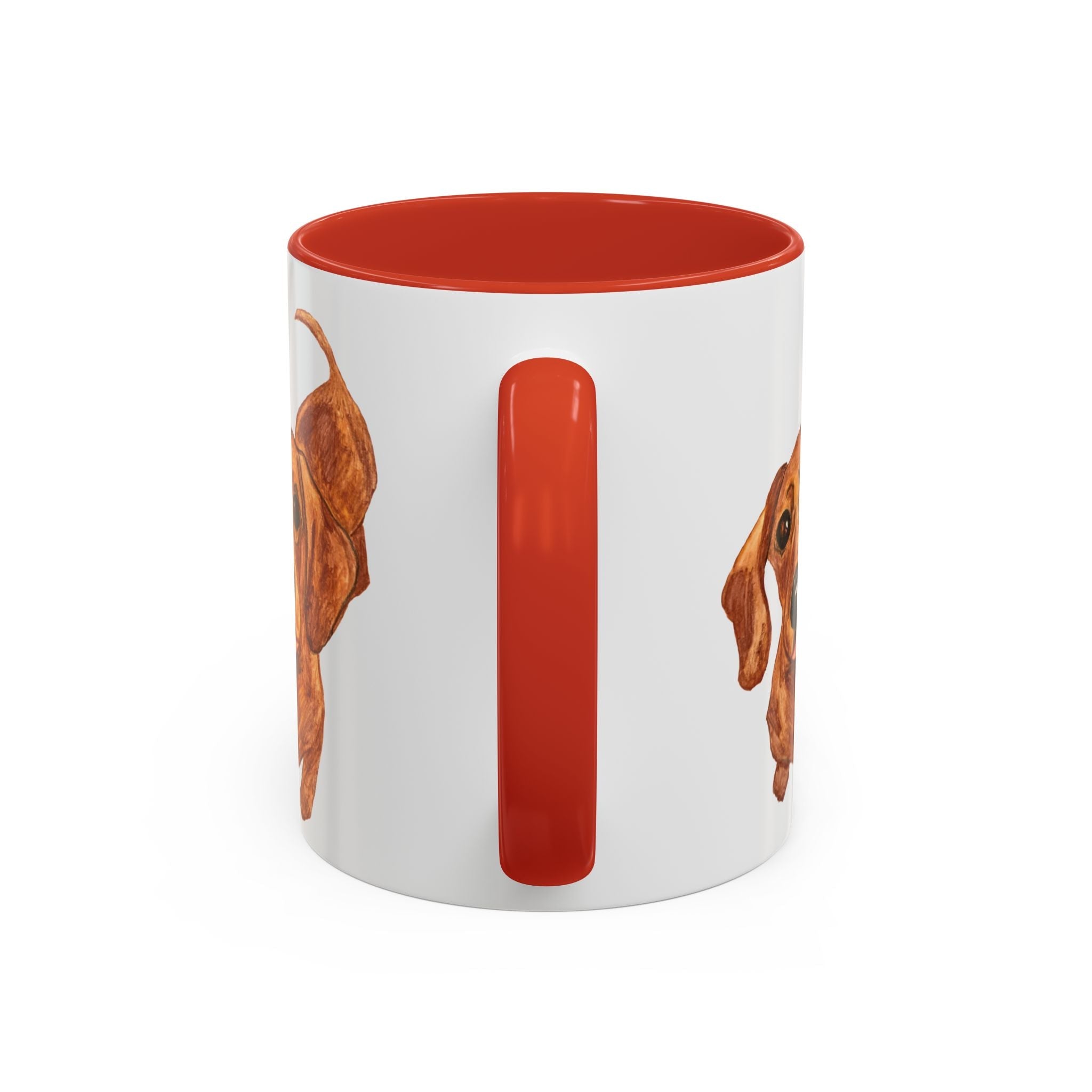 Dachshund Two Tone Ceramic Coffee Mugs - Blue Cava
