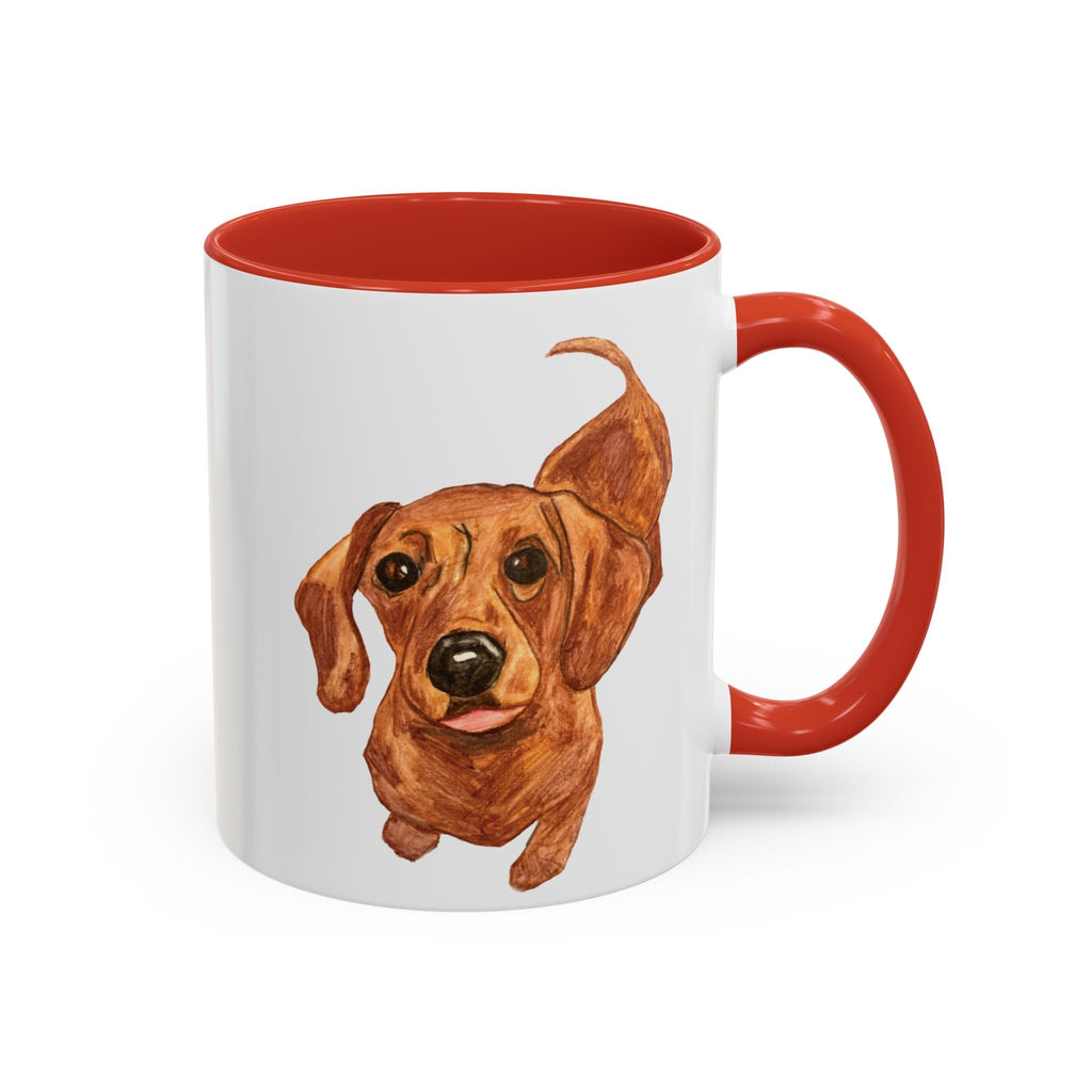 Dachshund Two Tone Ceramic Coffee Mugs - Blue Cava
