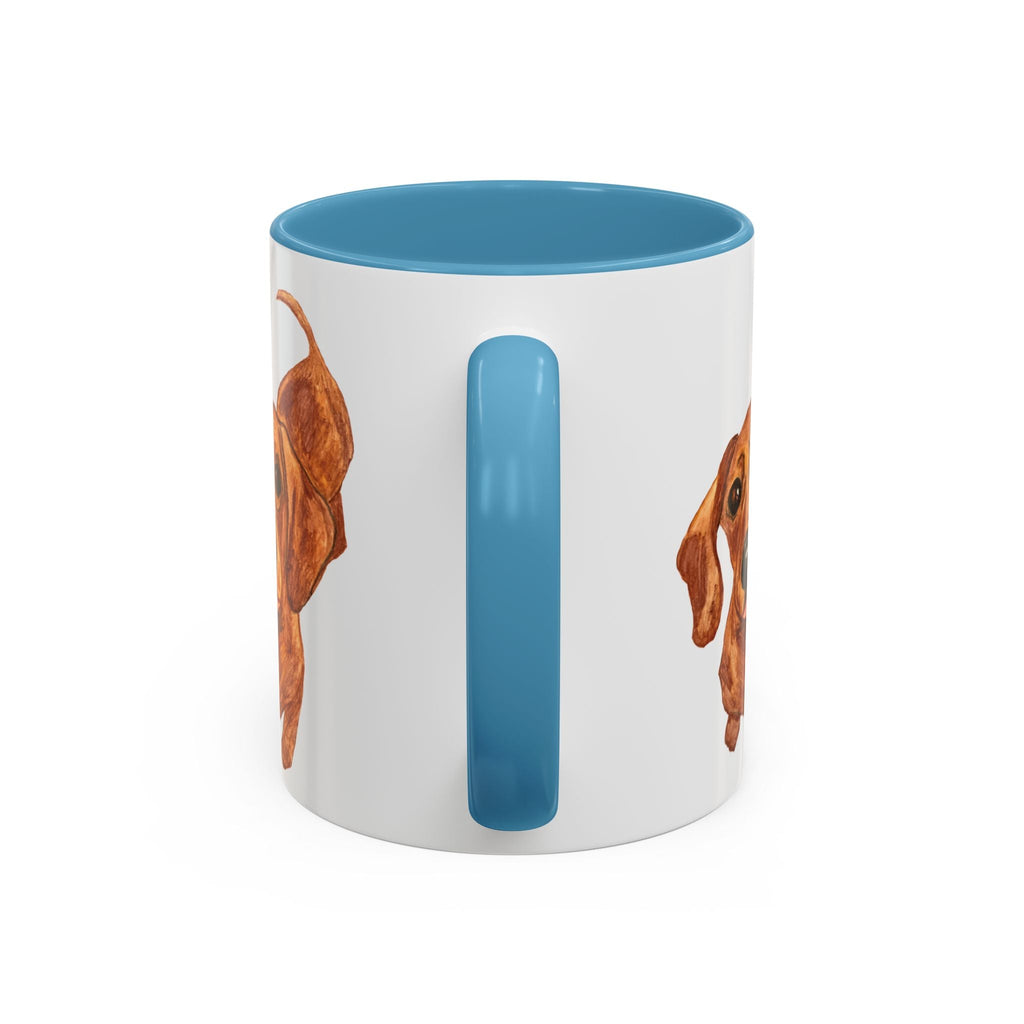 Dachshund Two Tone Ceramic Coffee Mugs - Blue Cava
